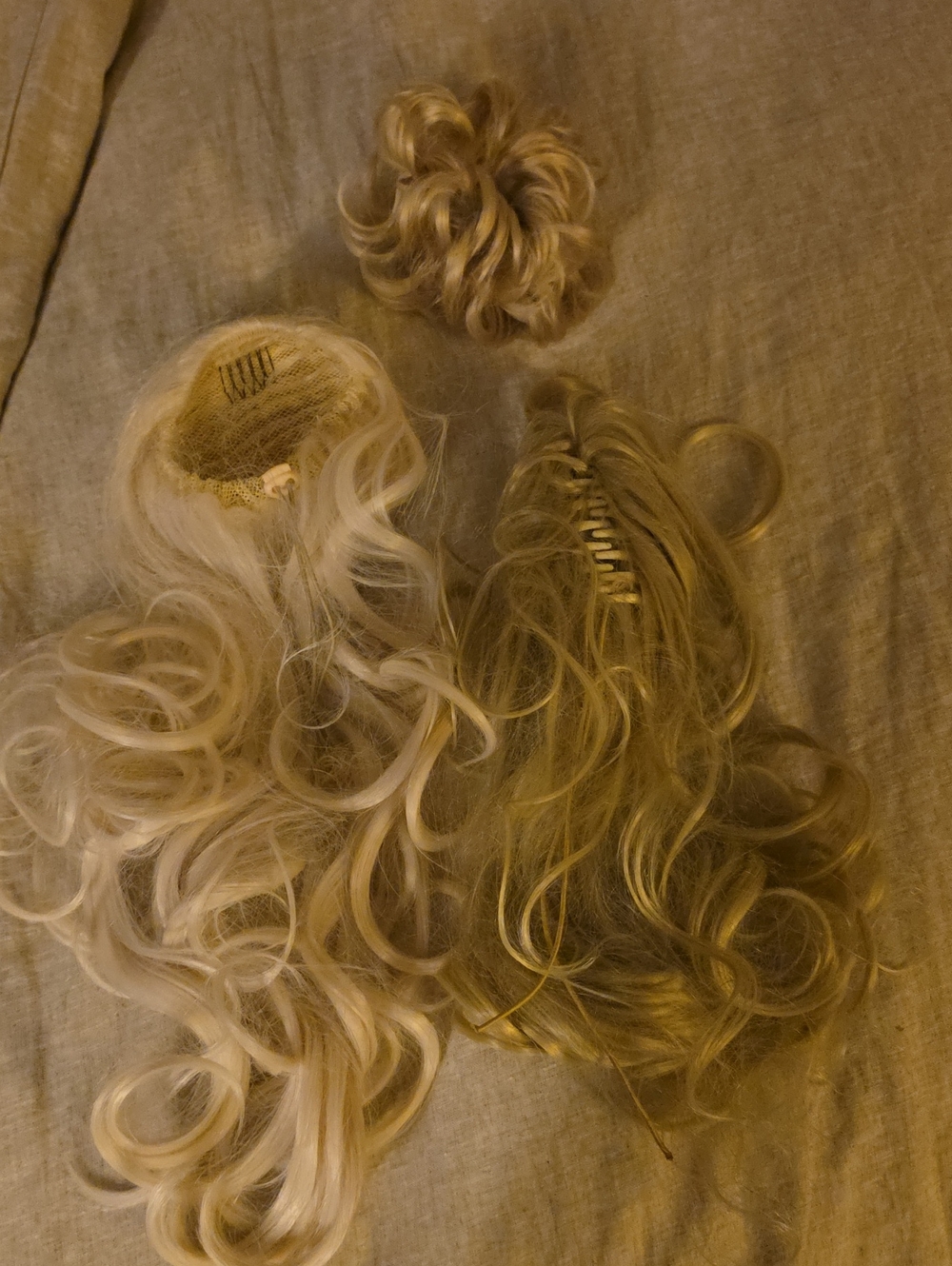 Blonde Hair Extensions 3 Pieces For Ponytail & Bun